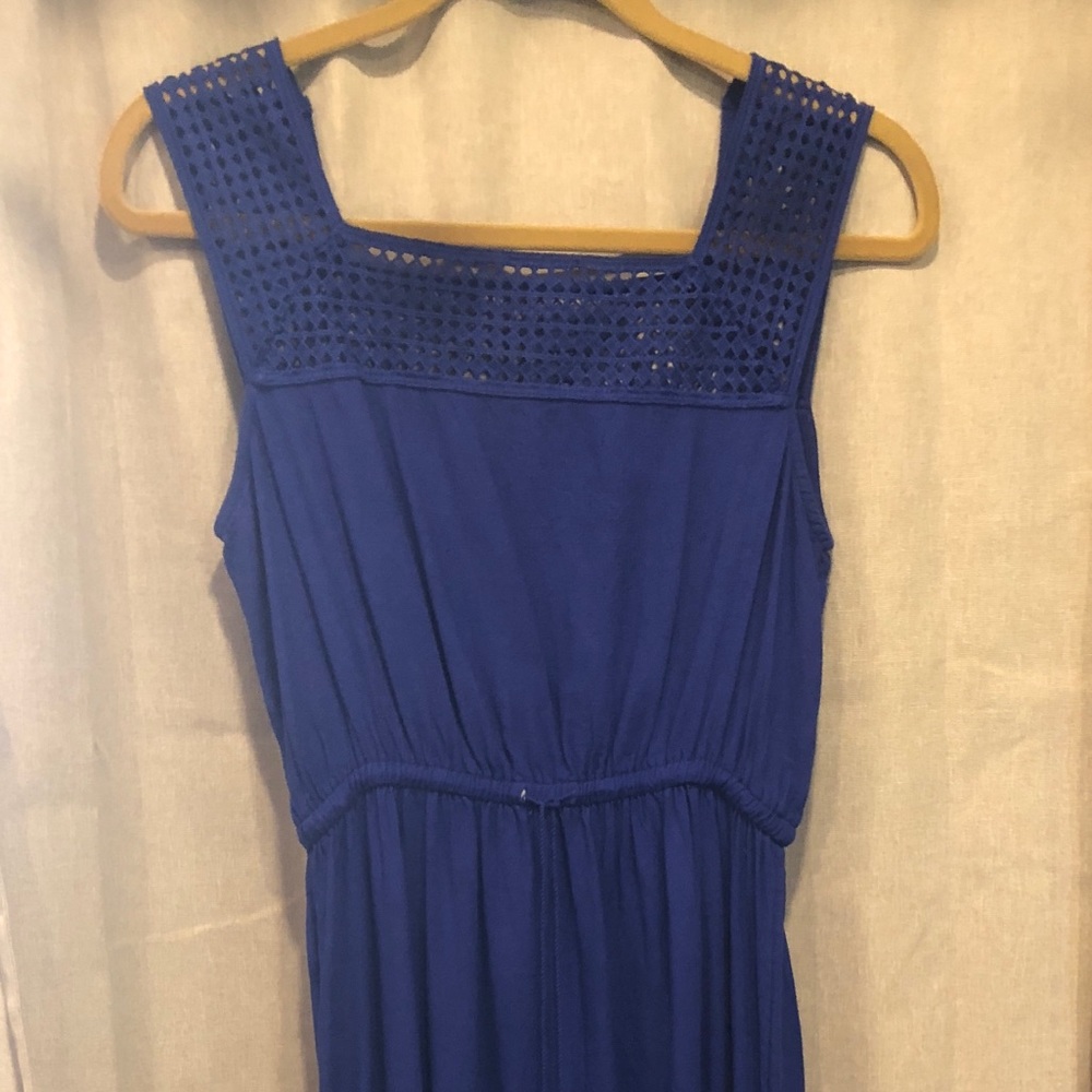 Cobalt Blue Greco/Roman Style Linen Dress